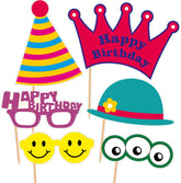 SYGA Party Props Set of 24 Birthday Theme Paper Craft Item